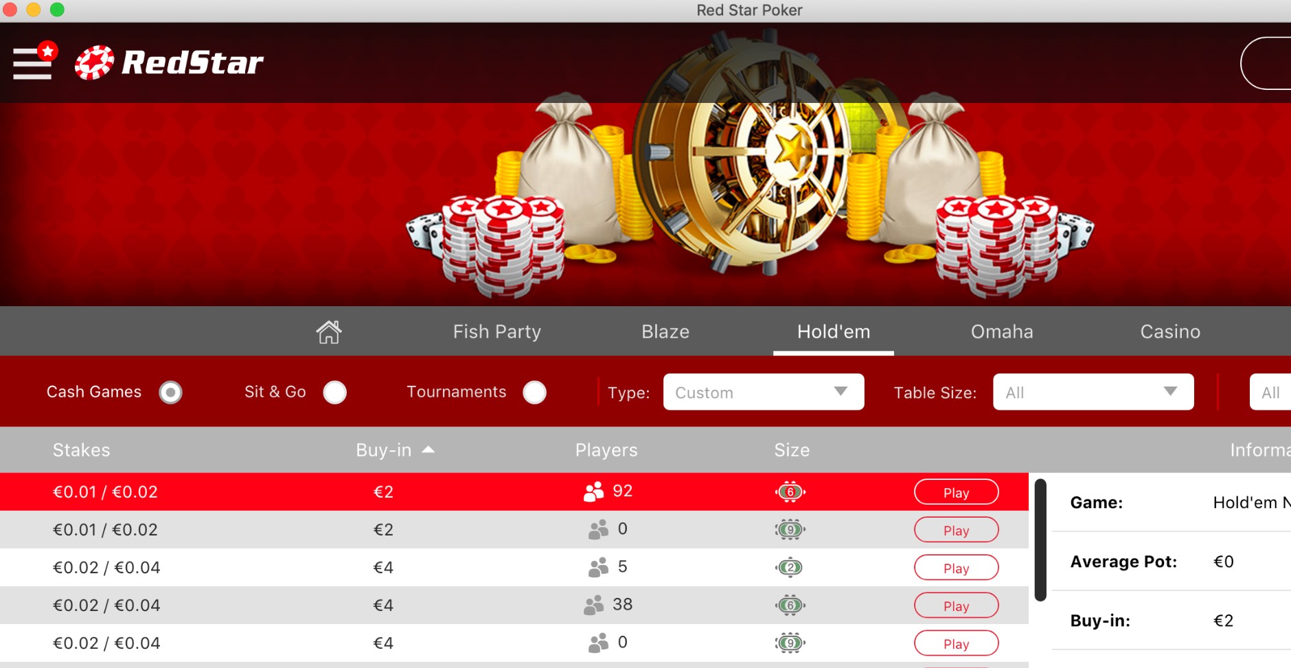 Покер-рум RedStarPoker с игрой на реальные деньги или бесплатно